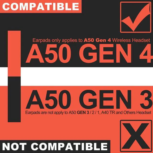Alt view image 2 of 7 - A50 Replacement Earpads for Astro A50 Gen 4, Gen 5 and A50X Only, Breathable Mesh Fabric, Made by, Thicker Memory Foam, Improved Durability, | Black