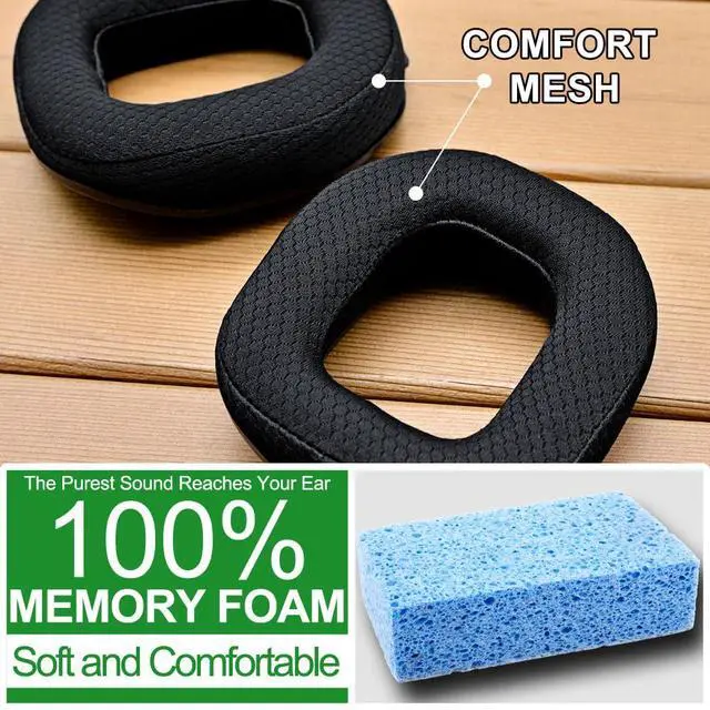 Alt view image 7 of 7 - A50 Replacement Earpads for Astro A50 Gen 4, Gen 5 and A50X Only, Breathable Mesh Fabric, Made by, Thicker Memory Foam, Improved Durability, | Black
