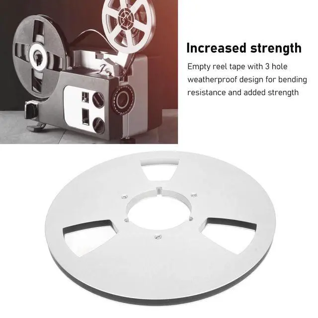 Alt view image 5 of 7 - 10 Inch 1/4 Inch Tape Reel Open Reel,3 Wind Resistance Holes Empty Tape Reel for Recording Aluminum Alloy Take Up Reel for Professional Sound Durability(silver)