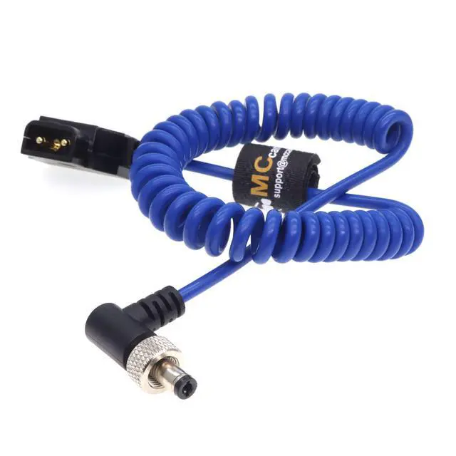 Alt view image 4 of 6 - D-Tap to Locking DC Barrel 5.5x2.1 Monitor Power Cable Compatible for Atomos Inferno Video Devices PIX-E7 PIX-E5 Hollyland Mars 400s Amaran 60X, Blue (Angle Locking, Blue Coiled Cable)