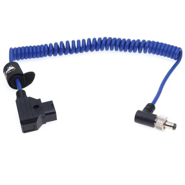 Alt view image 5 of 6 - D-Tap to Locking DC Barrel 5.5x2.1 Monitor Power Cable Compatible for Atomos Inferno Video Devices PIX-E7 PIX-E5 Hollyland Mars 400s Amaran 60X, Blue (Angle Locking, Blue Coiled Cable)