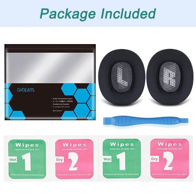 Alt view image 7 of 7 - GVOEARS Cooling Gel Replacement Ear Pads for JBL Live 650/660BTNC E65BTNC Headphone, Ear Pads with Memory Foam and Breathable ICE Silk Fabric (Black)