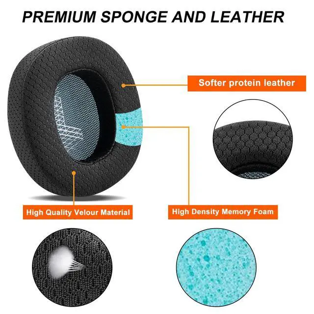 Alt view image 4 of 6 - GVOEARS Replacement Ear Pads for JBL Live 650/660BTNC E65BTNC Headphone, Ear Cushions Headset Earpads with Noise Cancelling Memory Foam