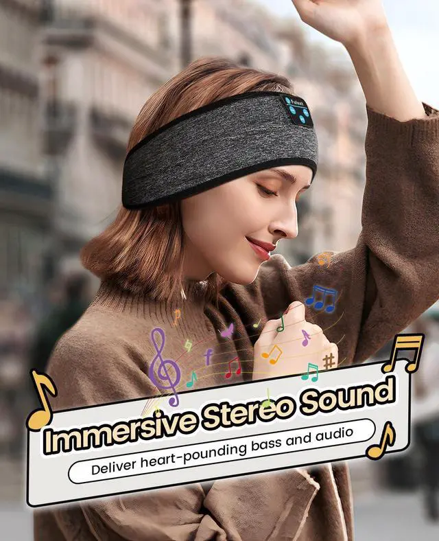Alt view image 3 of 6 - Sleep Headphones Bluetooth Headband - Sleeping Headphones for Side Sleeper Reduce Snoring Disturbance for Sleeping, Sports, Tech/Birthday for Women Men Mom Dad