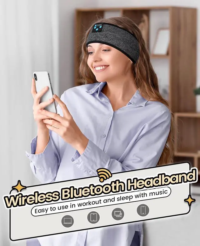 Alt view image 5 of 6 - Sleep Headphones Bluetooth Headband - Sleeping Headphones for Side Sleeper Reduce Snoring Disturbance for Sleeping, Sports, Tech/Birthday for Women Men Mom Dad