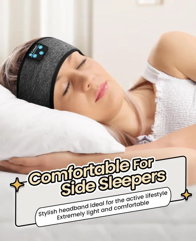 Alt view image 4 of 6 - Sleep Headphones Bluetooth Headband - Sleeping Headphones for Side Sleeper Reduce Snoring Disturbance for Sleeping, Sports, Tech/Birthday for Women Men Mom Dad