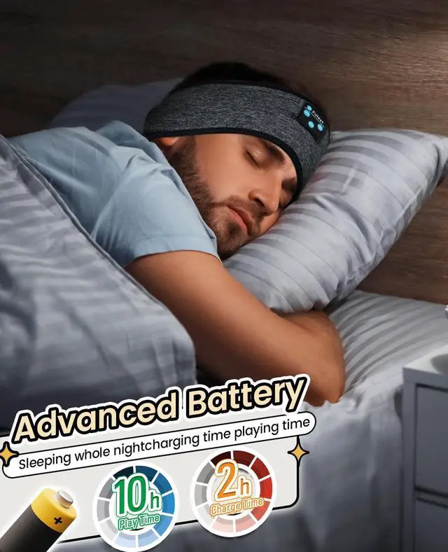 Alt view image 6 of 6 - Sleep Headphones Bluetooth Headband - Sleeping Headphones for Side Sleeper Reduce Snoring Disturbance for Sleeping, Sports, Tech/Birthday for Women Men Mom Dad