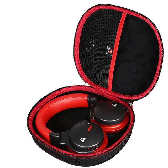 Alt view image 2 of 7 - Hard Headphone Storage Case for Silensys E7 / PurelySound E7 / MOVSSOU E7 / COWIN E7 / Tapela E7 / Audonia E7 Active Noise Cancelling Bluetooth Headphones (Case Only) (Red)