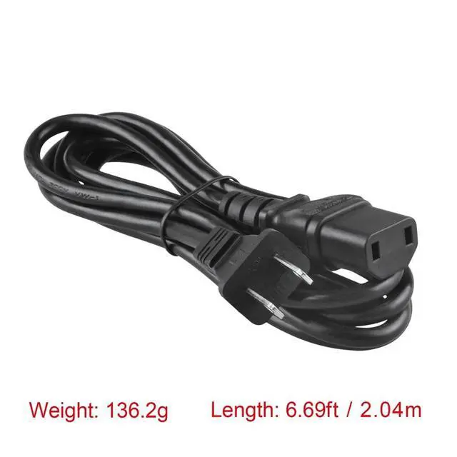 Alt view image 5 of 5 - 2 Prong UL Listed 6.6FT Long Cable AC Power Cord Replacement for Sony KDL-40VL160 KDL-40W4100 Bravia TV LED Cable Lead