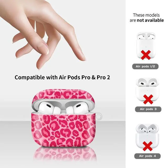 Alt view image 6 of 6 - Compatiable for AirPod Pro 2nd/1st Generation Case,Lightweight & Durable Resistant Hard Case with Keychain,Stylish Design AirPod Case Cover for Women(Pink Spot)