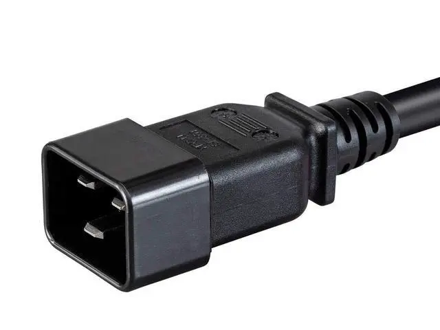 Alt view image 4 of 6 - Heavy Duty Extension Cord - IEC 60320 C20 to IEC 60320 C19, 20 Amp, 5000 Watt, 250 Volt, 12AWG, 6 Feet, Black