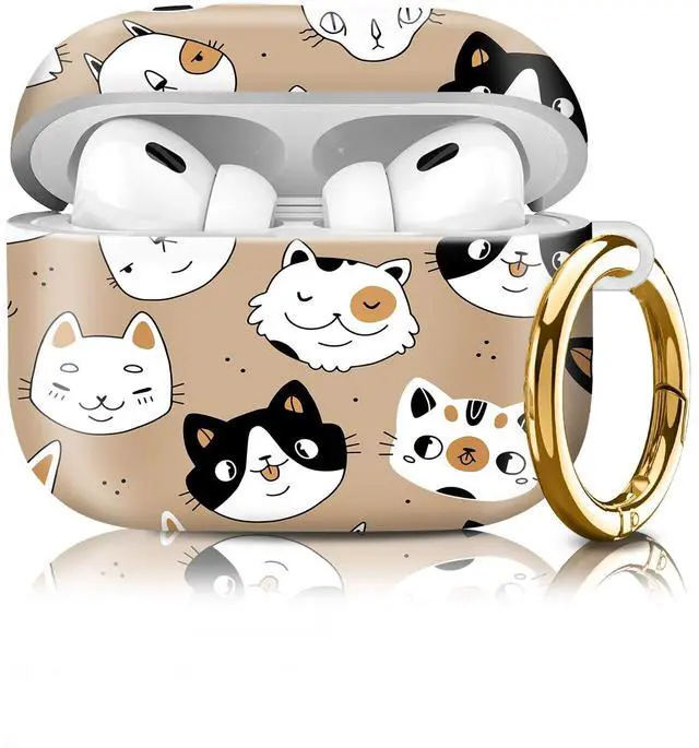 Main image of Compatiable for AirPod Pro 2nd/1st Generation Case,Lightweight & Durable Resistant Hard Case with Keychain,Stylish Design AirPod Case Cover for Women(Cute Doodle Cats)