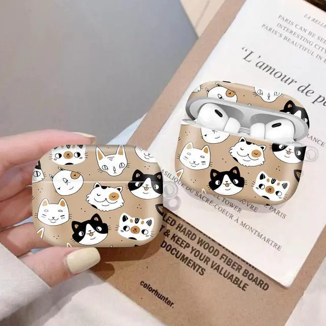 Alt view image 5 of 6 - Compatiable for AirPod Pro 2nd/1st Generation Case,Lightweight & Durable Resistant Hard Case with Keychain,Stylish Design AirPod Case Cover for Women(Cute Doodle Cats)