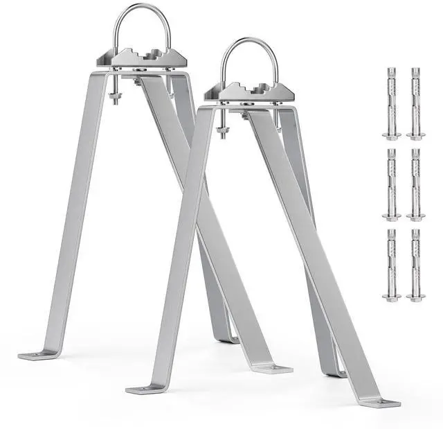 Main image of 2 Sets Antenna Wall Mount,Stainless Steel Stand Off Wall Mast Mount Windproof Antenna Mounting Brackets Three-Leg Sets (4 Inch)