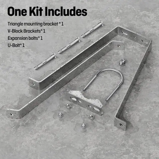 Alt view image 5 of 7 - 2 Sets Antenna Wall Mount,Stainless Steel Stand Off Wall Mast Mount Windproof Antenna Mounting Brackets Three-Leg Sets (4 Inch)
