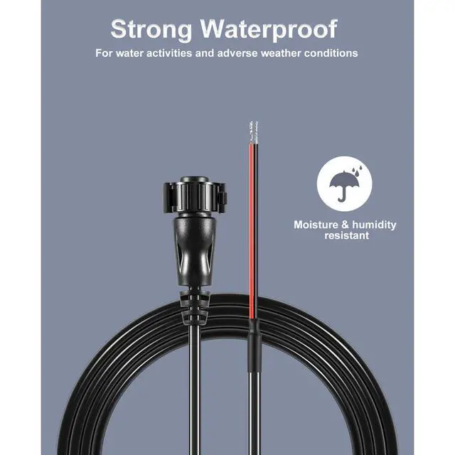 Alt view image 5 of 6 - 720085-1 Power Cable Replacement for Humminbird PC12 Power Cord, 6 Foot, for All SOLIX and Onix Series Fish Finders