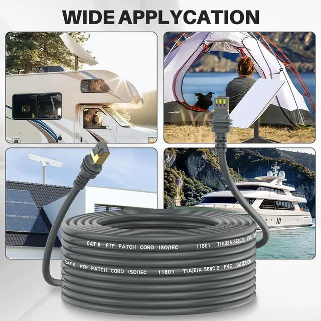 Alt view image 2 of 7 - 150FT Starlink Cable for Starlink Standard 4/ 4X/ Gen3/ V4/ V5 | 150FT/ 46M Replacement Extension 26AWG Cable Waterproof Starlink Standard V3 (150FT), Grey