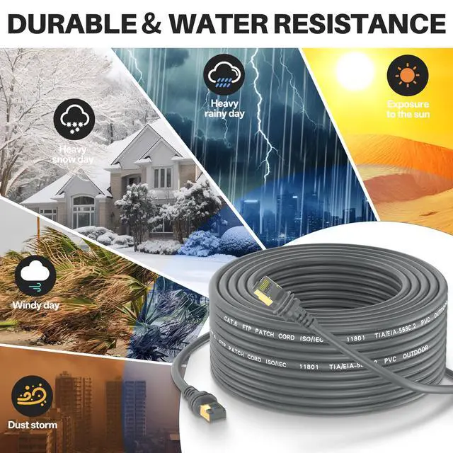 Alt view image 6 of 7 - 150FT Starlink Cable for Starlink Standard 4/ 4X/ Gen3/ V4/ V5 | 150FT/ 46M Replacement Extension 26AWG Cable Waterproof Starlink Standard V3 (150FT), Grey