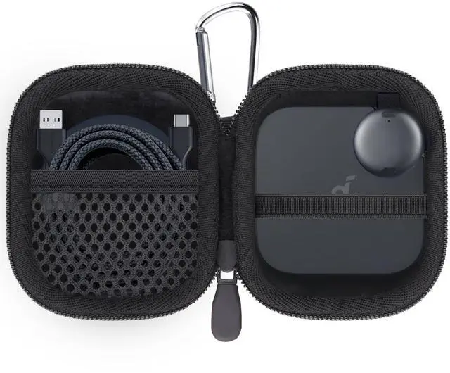 Main image of Hard Travel Case for Anker Soundcore Work Portable AI Voice Recorder | Shockproof, Water Resistant, Impact-resistant, Protective Storage Box, Smooth Zipper, Portable Carrying Box, Black Case