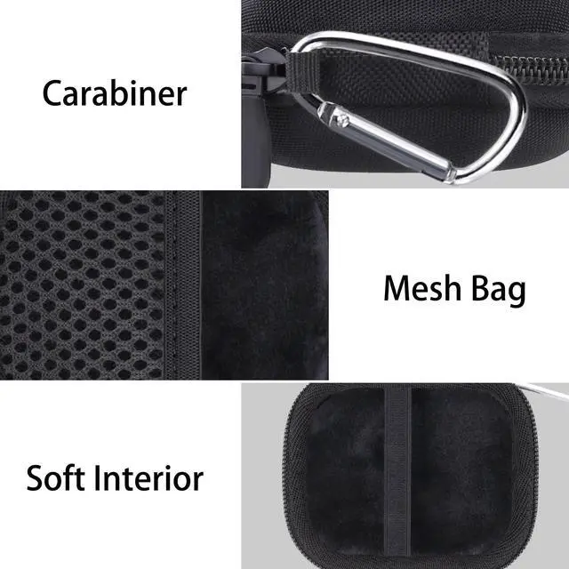 Alt view image 4 of 6 - Hard Travel Case for Anker Soundcore Work Portable AI Voice Recorder | Shockproof, Water Resistant, Impact-resistant, Protective Storage Box, Smooth Zipper, Portable Carrying Box, Black Case
