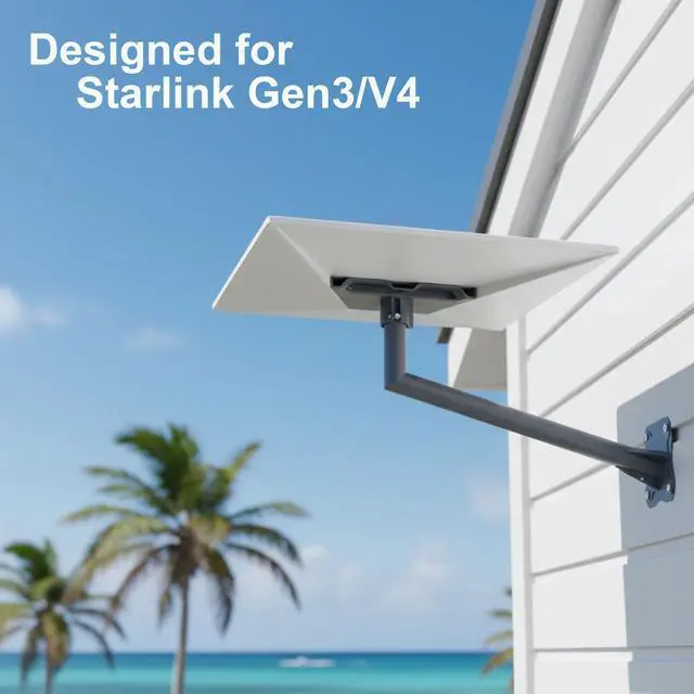 Alt view image 5 of 6 - Starlink Wall Mount,Gen 3 Heavy Duty Long Wall Mount with Adapter | Heavy Duty Steel, Compatible with Starlink Standard Gen3/V4 Dish, High-Wind Stable, Weatherproof