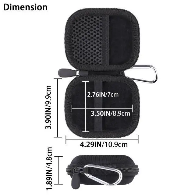Alt view image 6 of 6 - Hard Travel Case for Anker Soundcore Work Portable AI Voice Recorder | Shockproof, Water Resistant, Impact-resistant, Protective Storage Box, Smooth Zipper, Portable Carrying Box, Black Case