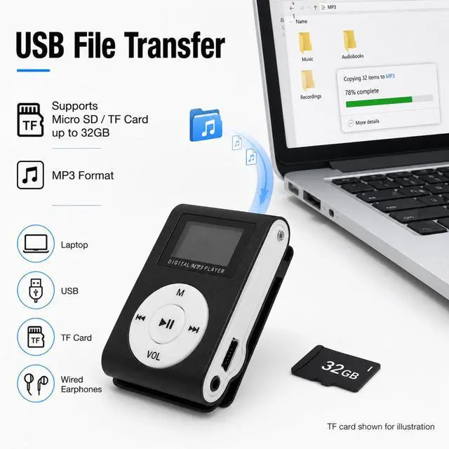 Alt view image 4 of 6 - Music Player Mp3 Player Screen Mini