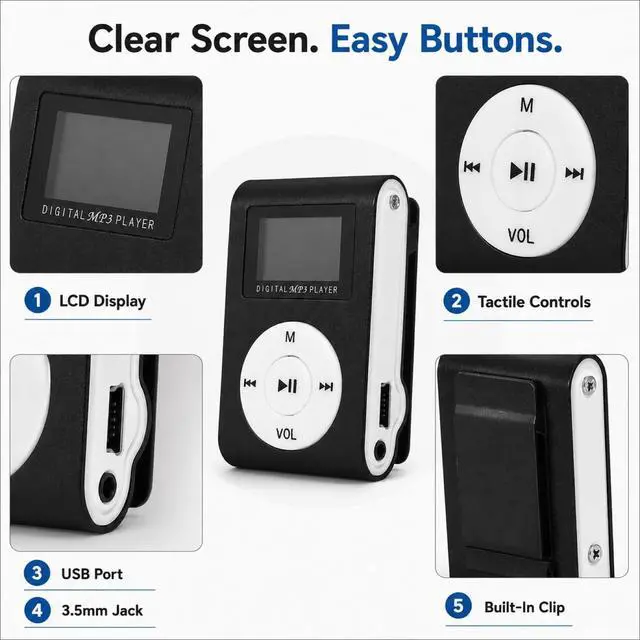 Alt view image 5 of 6 - Music Player Mp3 Player Screen Mini
