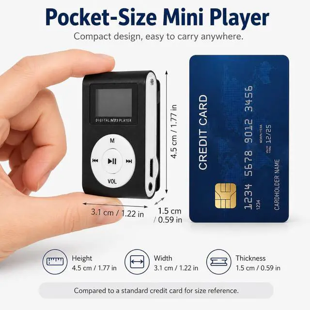 Alt view image 6 of 6 - Music Player Mp3 Player Screen Mini