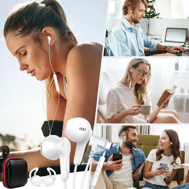 Alt view image 3 of 7 - USB C Earbuds Wired C Plug Headphone 90°Right Angle Earphones White | Cord Headphones with Microphone Volume Control for iPhone 17 16 15 Pro for Google Pixel 10 9 Pro for Samsung S26 Ultra S25