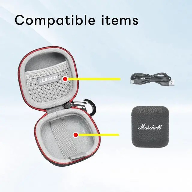 Alt view image 4 of 7 - Carrying Case for Marshall Minor IV True Wireless Headphone (Case Only)