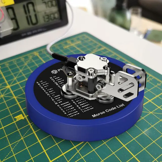 Alt view image 5 of 5 - Morse Code Round Table Key morse code List Learning Shortwave Radio (Blue)