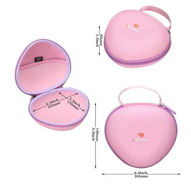 Alt view image 6 of 7 - Pink Hard Storage Protective Case, for iClever BTH20 / Clever BTH18 Kids Bluetooth Headphones and Accessories