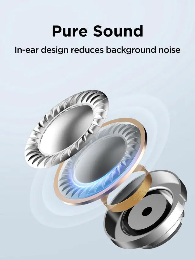 Alt view image 2 of 7 - 2-Pack Piston-Fit Headphones, USB-C in Ear Ear Buds with Mic, Wired Earbuds, Noise Isolation, Control Button, Comfortable Earphones for iPhone 17/16/15/Samsung/Tablet, Silver