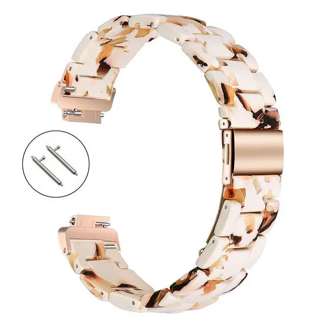 Alt view image 3 of 6 - Compatible with Fitbit Inspire 2 /Inspire HR/Inspire bands Women, Stylish Resin Watch Bracelet Replacement Bands for Adjustable Wristband for Fitbit Inspire Accssorises (Nougat White)