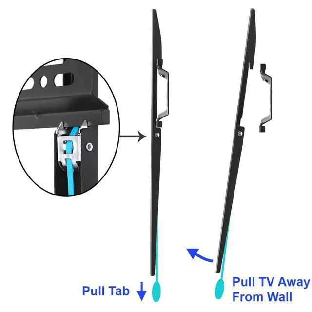 Alt view image 4 of 6 - Fixed TV Mount for Most 26-60 Inch TVs up to 115lbs, with 10ft HDMI Cable, VESA 400x400mm, Flat Screen TV Wall Mount Bracket, Fits 16" Studs, Quick Release Lock, Low 1" Profile