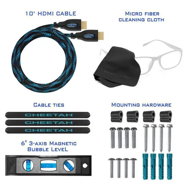 Alt view image 2 of 6 - Fixed TV Mount for Most 26-60 Inch TVs up to 115lbs, with 10ft HDMI Cable, VESA 400x400mm, Flat Screen TV Wall Mount Bracket, Fits 16" Studs, Quick Release Lock, Low 1" Profile