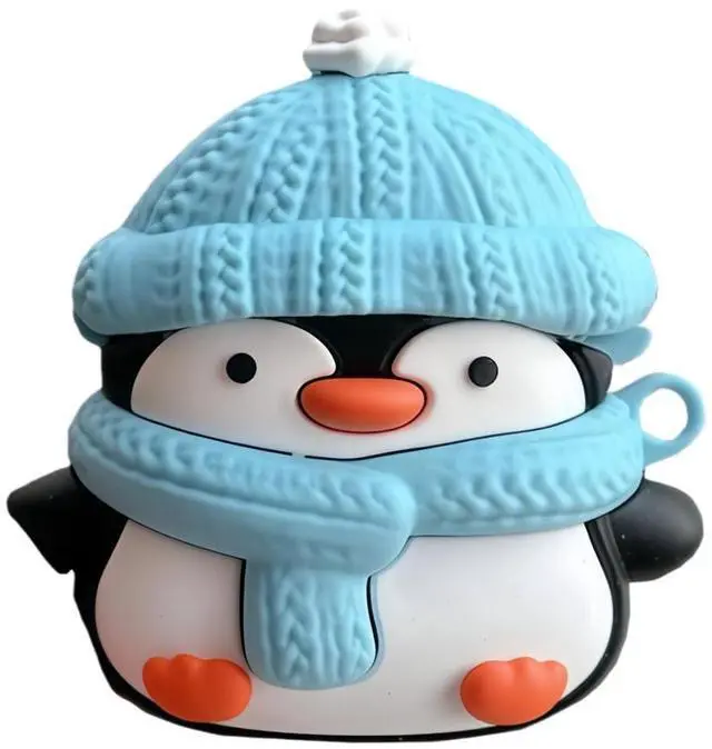 Main image of Case Compatible with Airpods Pro/Pro2,Cute Kawaii Christmas Penguin Design Case Cover, Portable Earbuds Accessories Soft Silicone Wireless Earphone Shockproof Protector with Hook