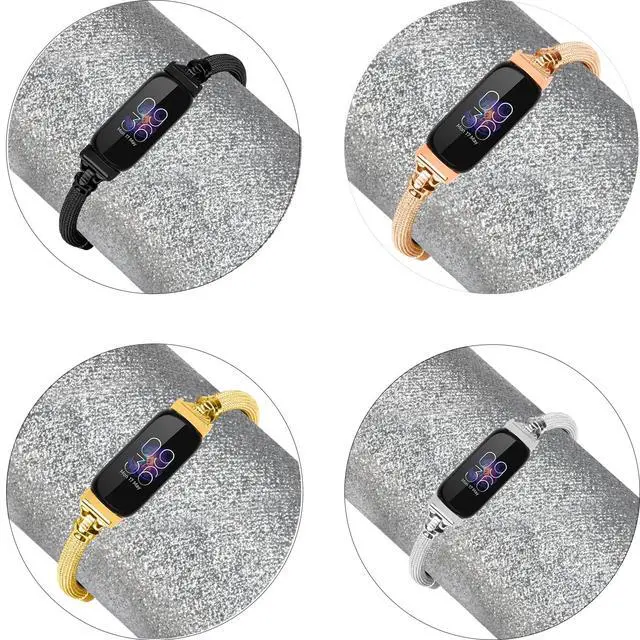 Alt view image 7 of 7 - Straps Compatible with Fitbit Inspire 2 Strap, Women Stainless Steel Metal Adjustable Replacement Wristband Strap Bracelet for Fitbit Inspire 2/Inspire/Inspire HR/Ace 2 Small Large