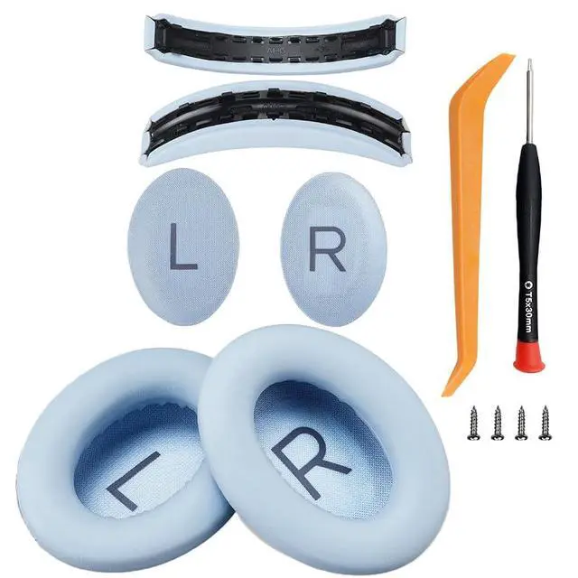 Alt view image 6 of 6 - Ear Cushions and Headband Cushion Foam for Bose QuietComfort 45 (QC45) Headphones Accessories Easy to Install 45 (45-Sky Blue)