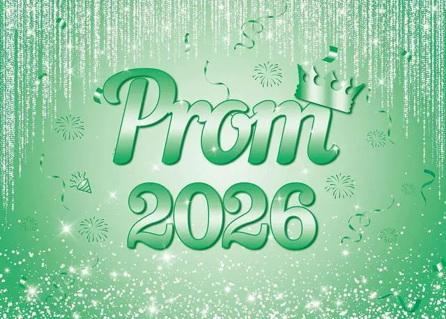Alt view image 5 of 5 - Green Prom 2026 Graduation Backdrop 8x6ft | Class of 2026 Congratulations Grad Party Decoration Glitter Sequin Bokeh Graduation Students Photography Backdrop