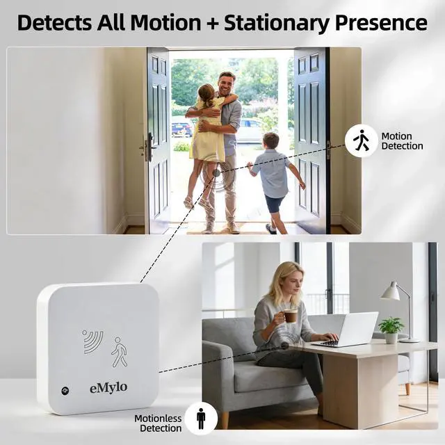 Alt view image 2 of 6 - WiFi Presence Sensor 1 Pack 24GHz mmWave Radar with Lux Light Sensor | No Hub Required, mmWave Radar Occupancy Detector for Auto Light Control, Works with Smart Life App for Bedroom Bathroom Home