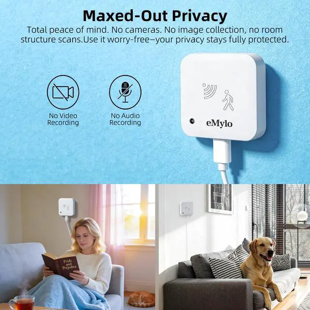 Alt view image 3 of 6 - WiFi Presence Sensor 1 Pack 24GHz mmWave Radar with Lux Light Sensor | No Hub Required, mmWave Radar Occupancy Detector for Auto Light Control, Works with Smart Life App for Bedroom Bathroom Home