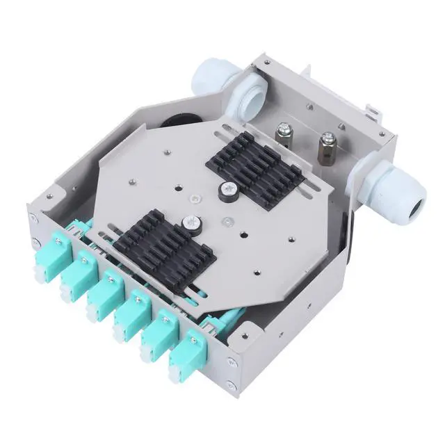 Alt view image 5 of 7 - LC-OM3 6 Duplex 12 Port DIN Rail Fiber Optic Enclosure ODF (Includes Pigtail and 6PC Coupler)