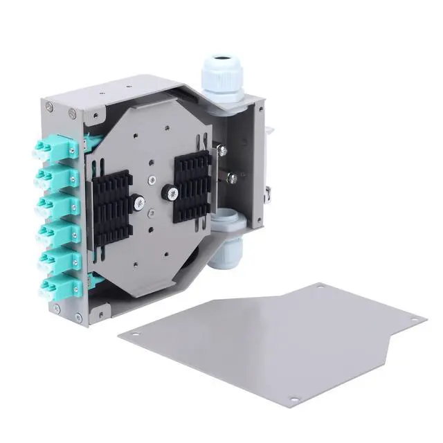 Alt view image 6 of 7 - LC-OM3 6 Duplex 12 Port DIN Rail Fiber Optic Enclosure ODF (Includes Pigtail and 6PC Coupler)
