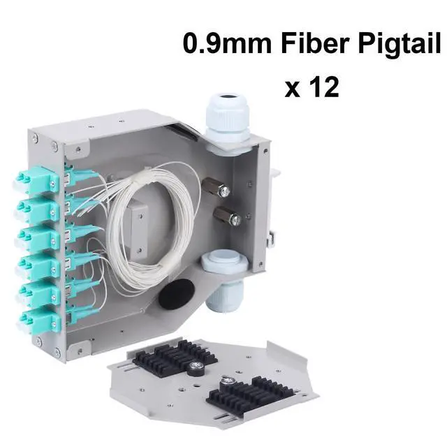 Alt view image 7 of 7 - LC-OM3 6 Duplex 12 Port DIN Rail Fiber Optic Enclosure ODF (Includes Pigtail and 6PC Coupler)