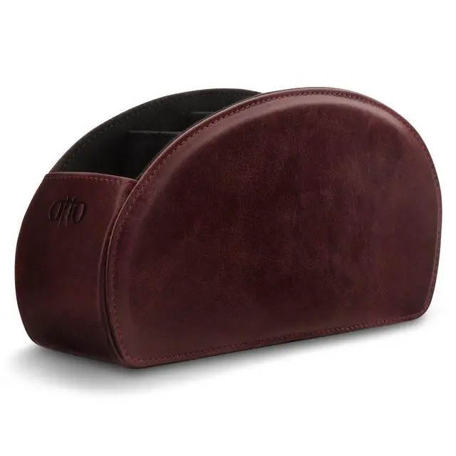 Alt view image 2 of 6 - Remote Control Holder with 5 Pockets - Store DVD, Blu-Ray, TV, Roku or Apple TV Remotes - Italian Genuine Leather with Suede Lining - Slim, Compact Living or Bedroom Storage