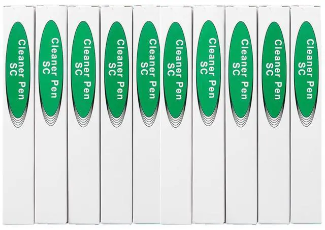 Main image of Fiber Optic Cleaning Pen for 2.5mm SC/FC/ST Connectors, Push-Action Cleaner with Extendable Probe, UPC/APC Compatible, 800+ Cleans, ESD-Safe - 10 Pack