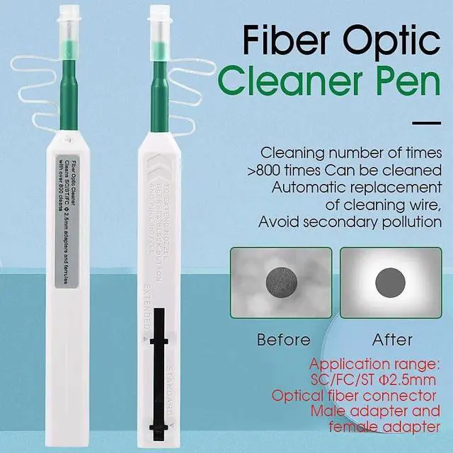 Alt view image 4 of 6 - Fiber Optic Cleaning Pen,2PCS Fiber Optic Cleaner Pen for 2.5mm Ferrules SC,FC,ST,SC/APC and FC/APC,800+ Clean Times