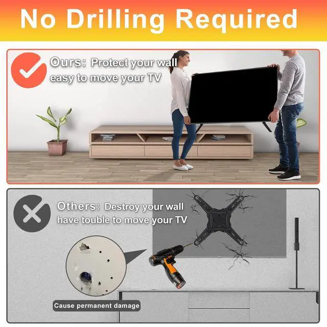 Alt view image 5 of 7 - Replacement Legs Only for Vizio TV Stand Legs D43FX-F4 D43N-E4 TV Base Stand We Listed, TV Stand for Vizio Replacement Legs with Screws Set, Easy to Install